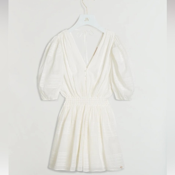 Josh V Joelle Cotton Chiffon Mini Dress whisper white NWOT - Picture 5 of 6